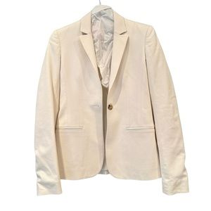 THEORY Women’s SHINNA BI-STRETCH Cotton Blend Cream Blazer 00/XS